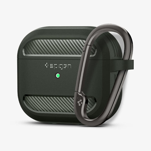 ACS05482 - Apple AirPods Pro 2 Case Rugged Armor in matte black showing the front